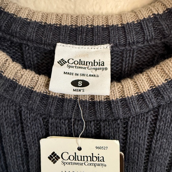 Columbia Mens Small ROC Crewneck Sweater Navy Blue Ribbed Knit Gorpcore Capsule - Picture 4 of 8
